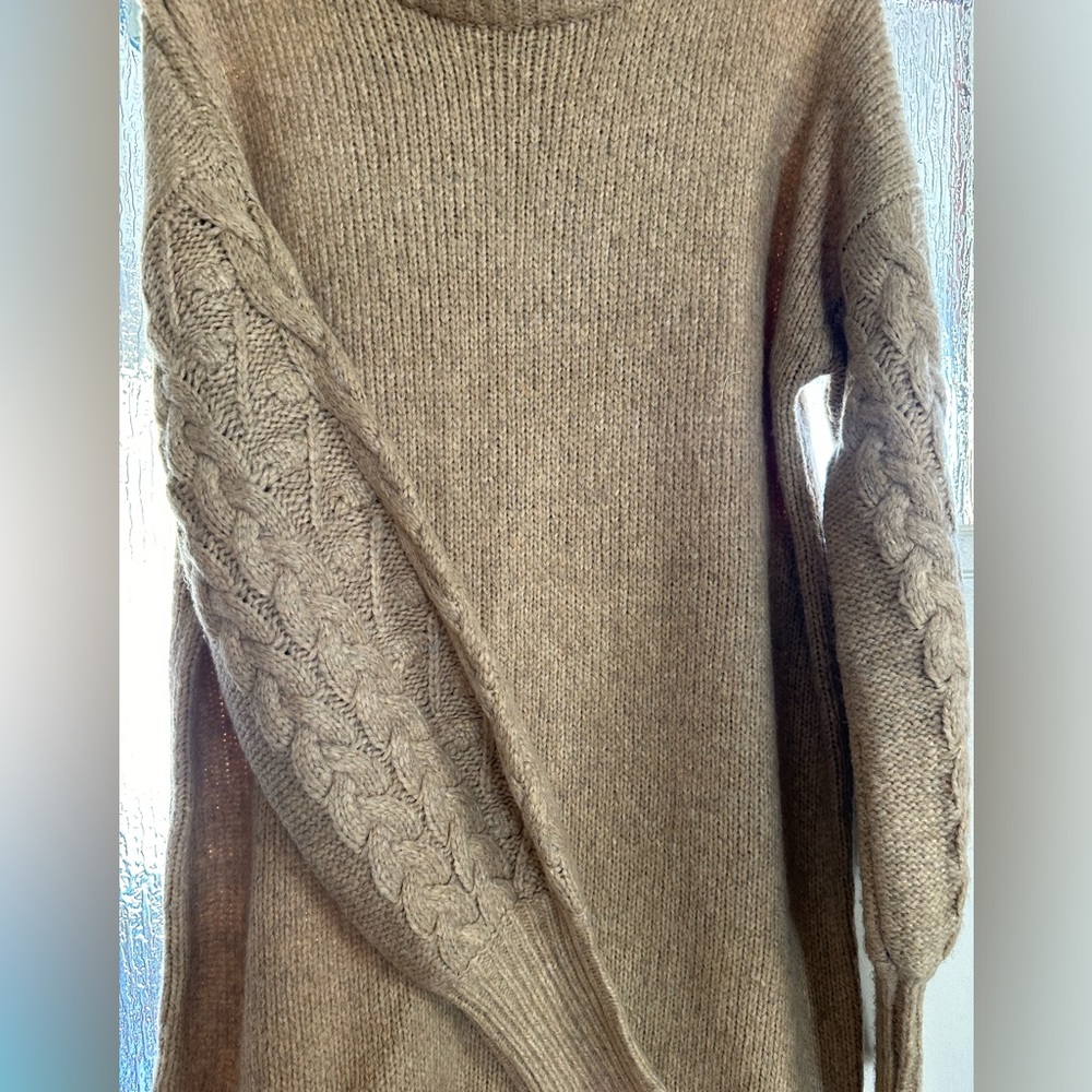 A New Day beige cable knit sleeve sweater dress size M